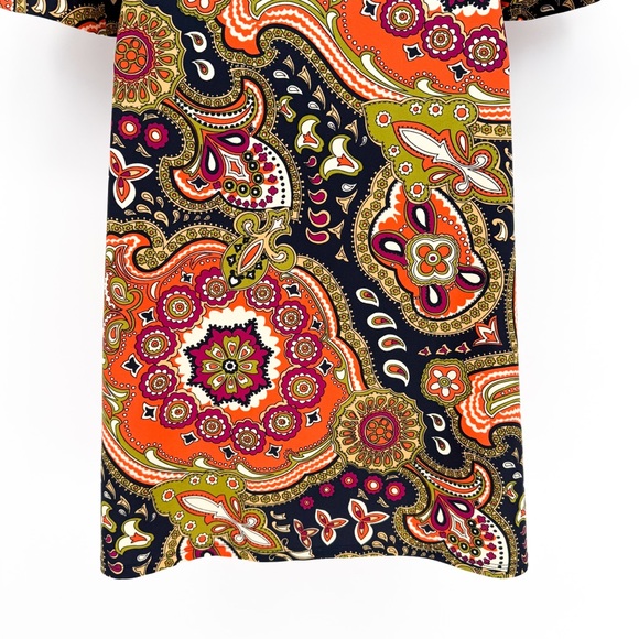 Jude Connally Nancy Sheath Dress Retro Mod Abstract Paisley Small - Picture 8 of 11